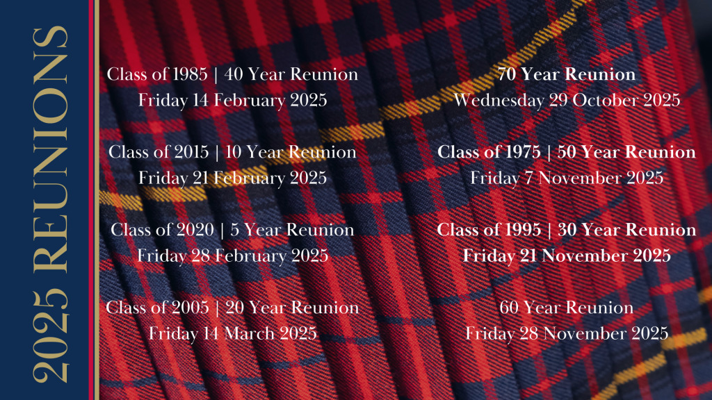 2025 Reunion Schedule Save the Date Old Scotch Collegians